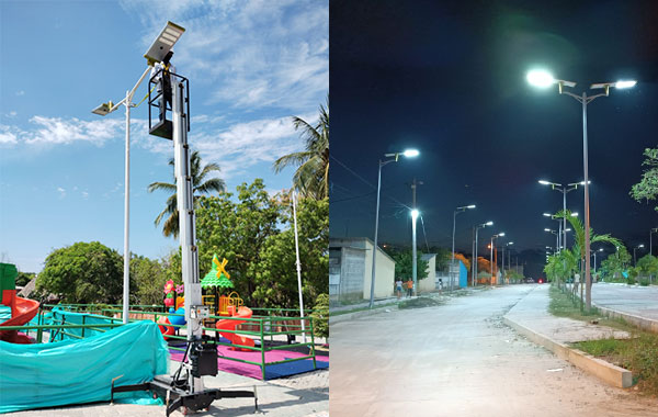 136 conjuntos de projeto Solar Street Light Park na Colômbia