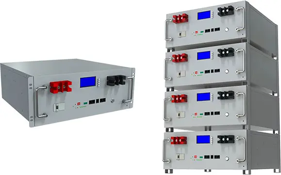 Bateria de lítio montada em rack