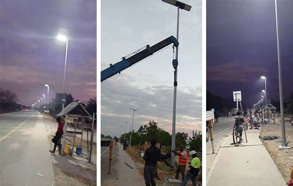 Luzes de rua solares SLZ compradas e instaladas na Tanzânia