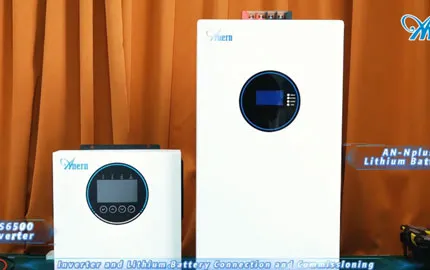 Teste de Conexão e Funcionamento do Inversor Anern AN-FGI-S6500 e da Bateria de Lítio Nplus