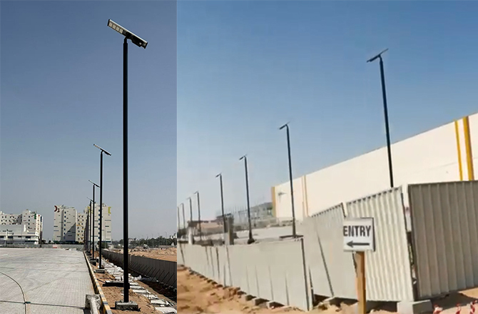 Anern 33 conjuntos de luminárias solares de rua SLZ2-100W no projeto de infraestrutura pública dos Emirados Árabes Unidos