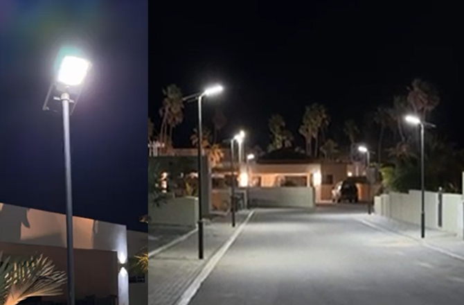 Anern 120 conjuntos de luminárias solares de rua SLZ 60W em Curaçao