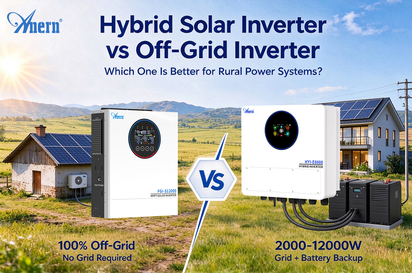 Inversor Solar Híbrido vs Inversor Off-Grid: Qual é Melhor para Sistemas de Energia Rural?